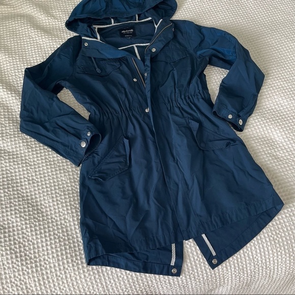 Madewell Hooded Fielder Anorak Jacket Coat in Navy Size Small - Picture 5 of 16